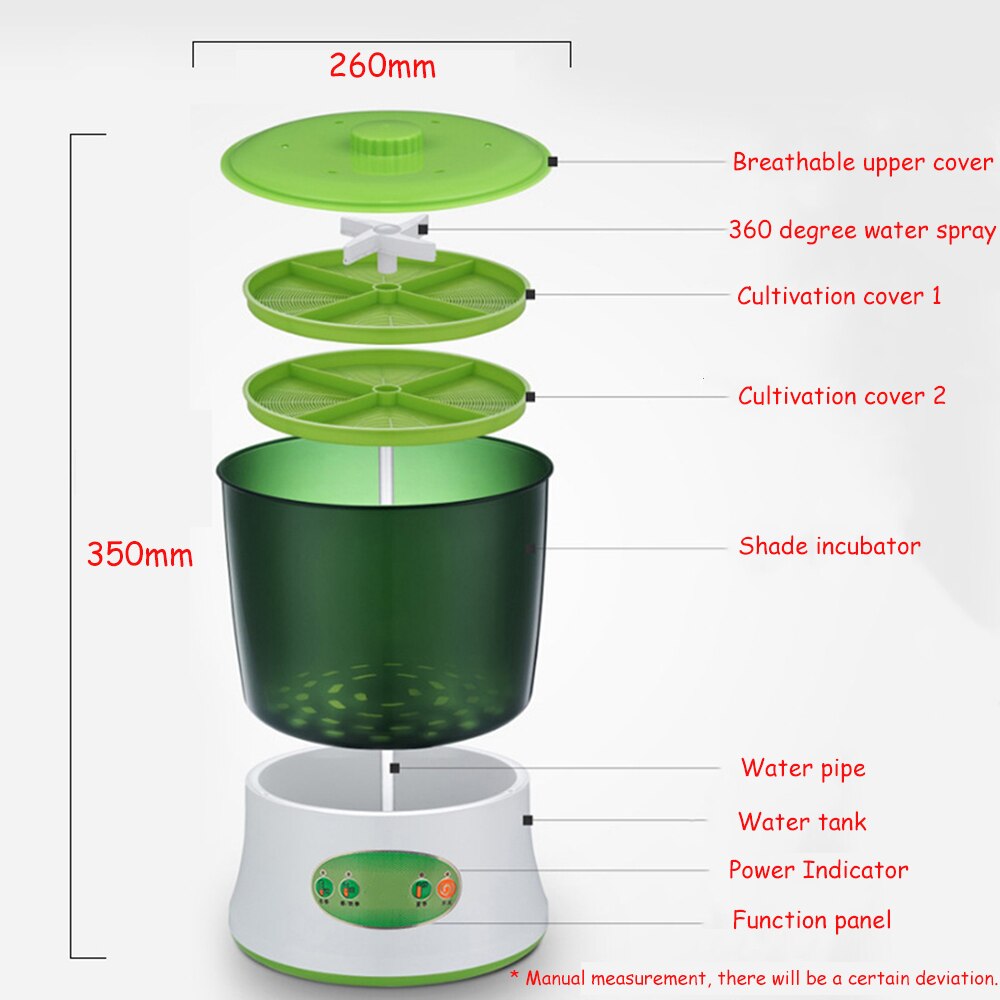 Groene Tauge Maker Thermostaat Groene Groente Zaden Groeiende Emmer Automatische Bud Elektrische Spruiten Germinator Machine