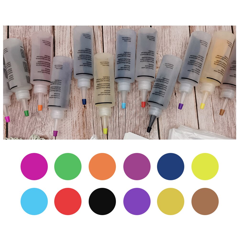 5 Colors DIY Tie-Dye Kit Party Group Activities Clothes Dyes Non-toxic DIY Dye Kit For Dyes: E