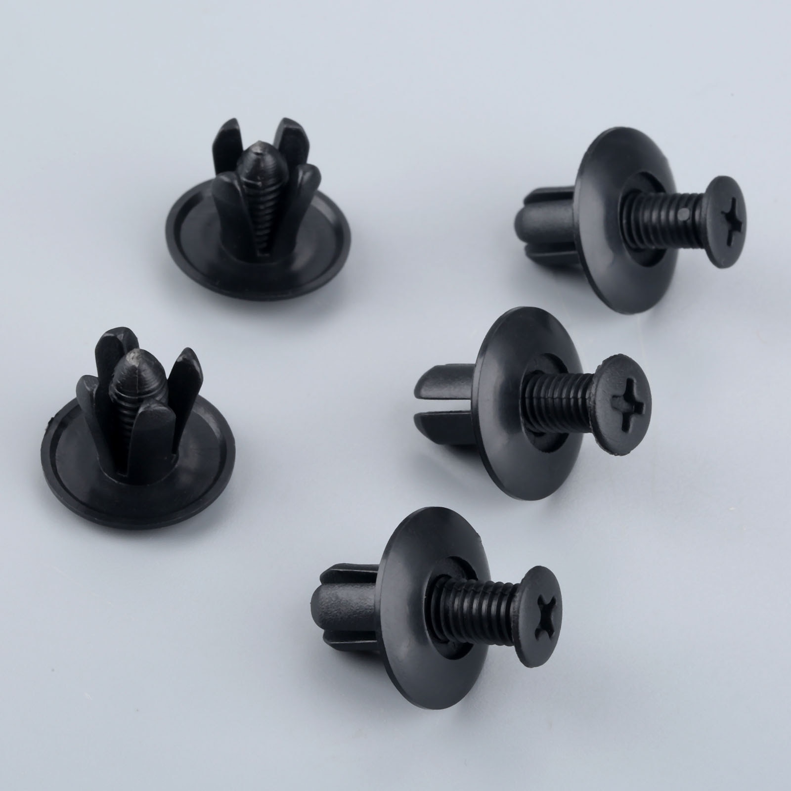 50Pcs/set 8mm Hole Door Rivet Plastic Clip Fasteners Black Rivet Fasteners Auto Fasteners For Cars C20 Plastic Rivets