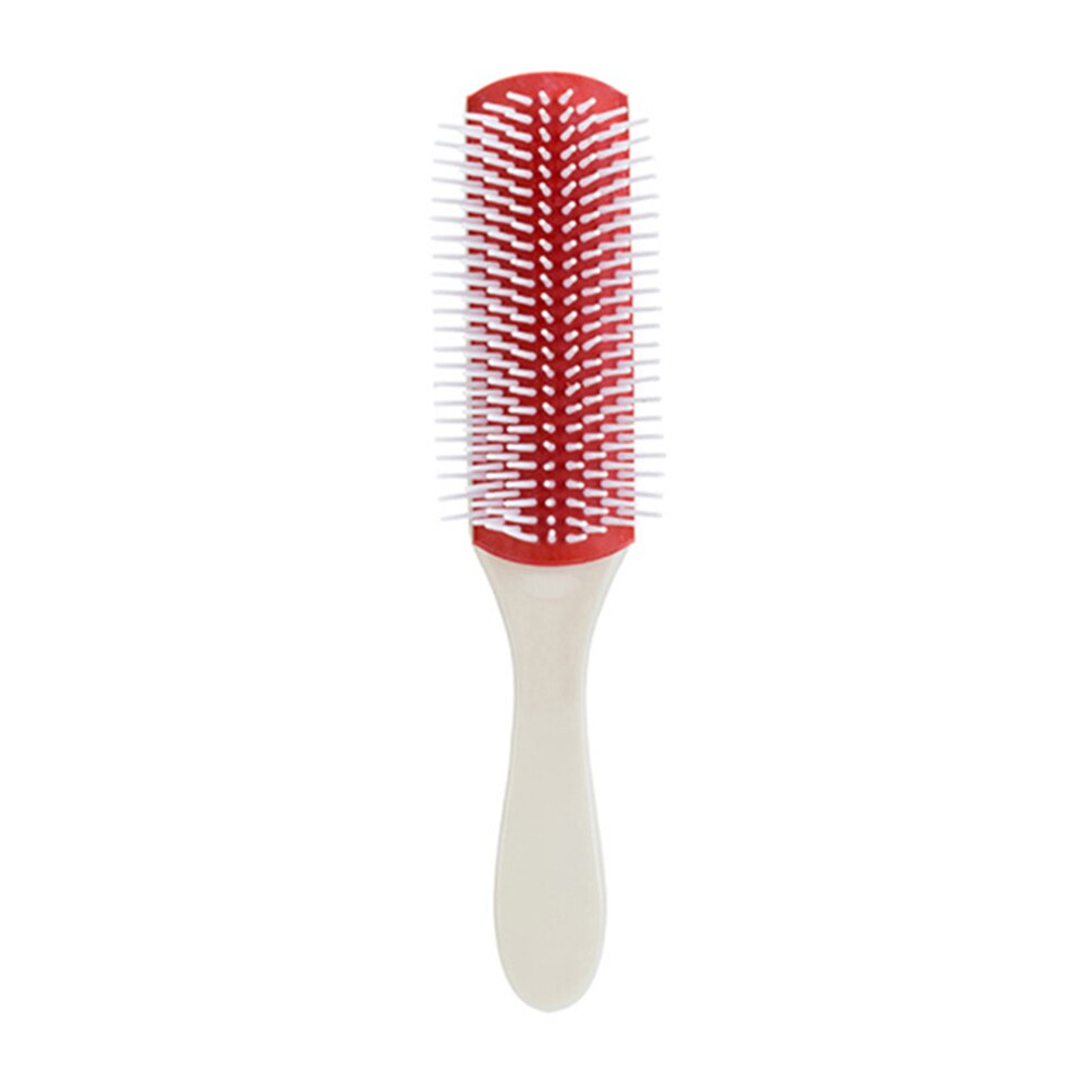 Pude børste nylon børster 9- rækker detangle distribuere produkt krøllet hår hår kam: D