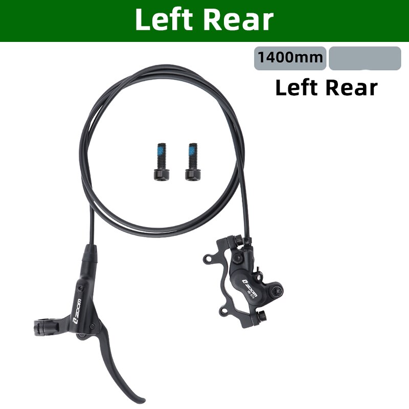 Zoom Hb876 Mtb 4 Piston Aluminium Alloy Hydraulic Oil Pressure Brake 800/1400mm Mountain Bike Brake With Resin Brake Pads: black left rear