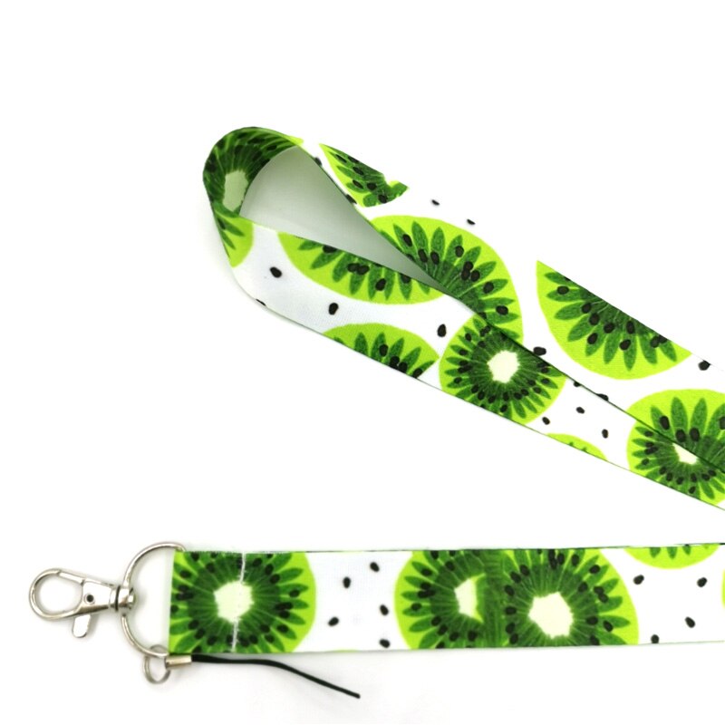 Frukt kiwi halsrem lanyard för nycklar nyckelring id-kort märkeshållare mobiltelefon remmar hänga rep webbing band nyckelsnöre
