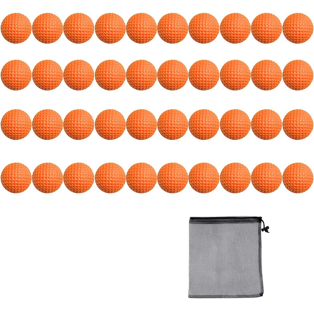 Balles de Golf en mousse élastique PU, sensation réaliste et vol limité, balles d&#39;entraînement pour intérieur ou extérieur, paquet de 40: Orange