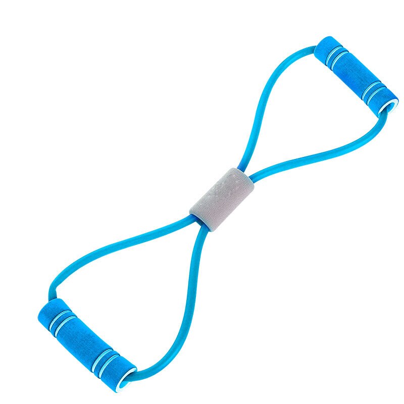 TPE 8 parola fitness yoga resistenza alla gomma elastici fitness elastico attrezzature per il fitness espansore allenamento palestra esercizio treno: blu