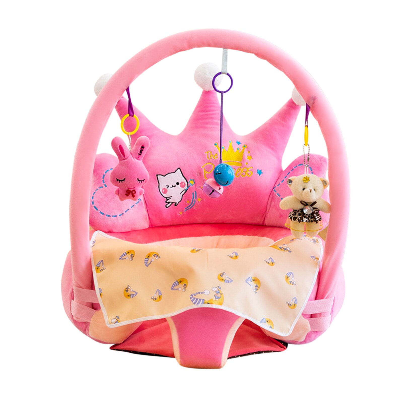 Wasbaar Pasgeboren Sofa Ondersteuning Cover Infant Peuters Leren Sit Stoel Case Baby Sofa Ondersteuning Stoelhoezen: Roze