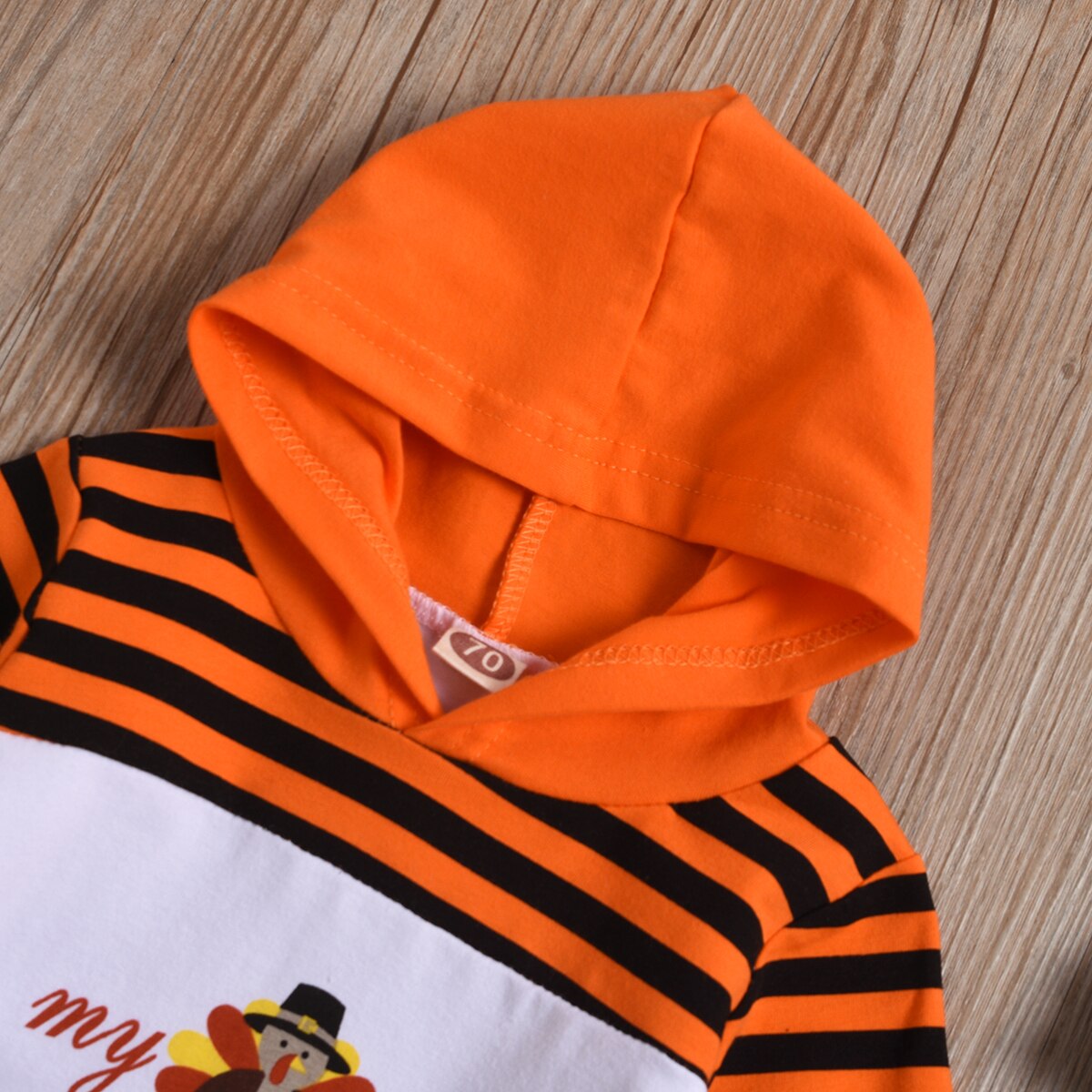 Bébé filles garçon infantile à capuche barboteuse Thanksgiving mignon dessin animé Animal turquie vêtements de fête à manches longues combinaisons printemps automne