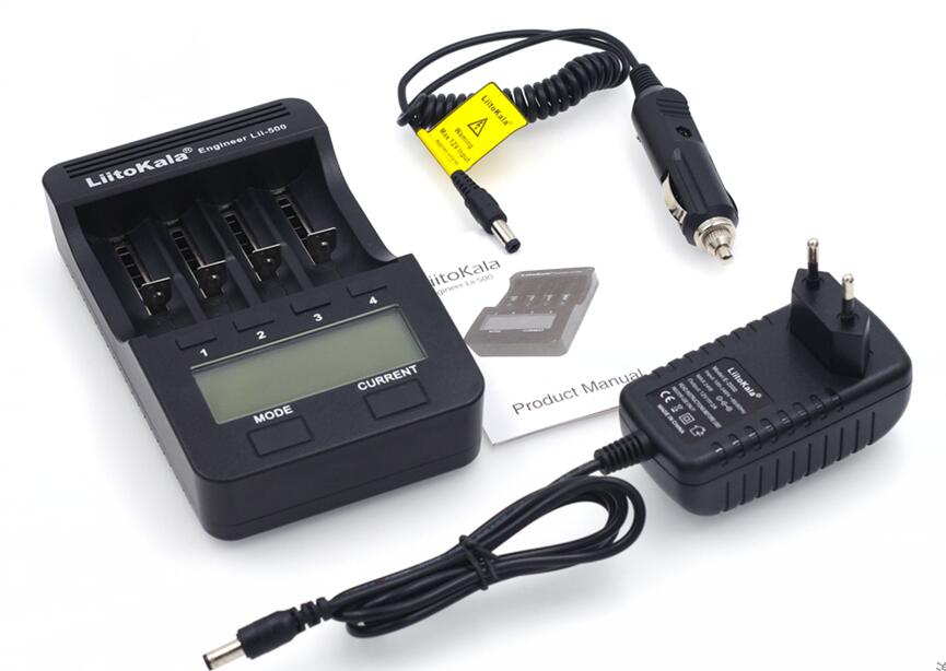 Liitokala Lii-500 Lcd Battery Charger, opladen 18650 3.7V 18350 18500 16340 25500 10440 14500 26650 1.2V Aa Aaa Nimh Batterij: Lii500 Full set / EU Plug