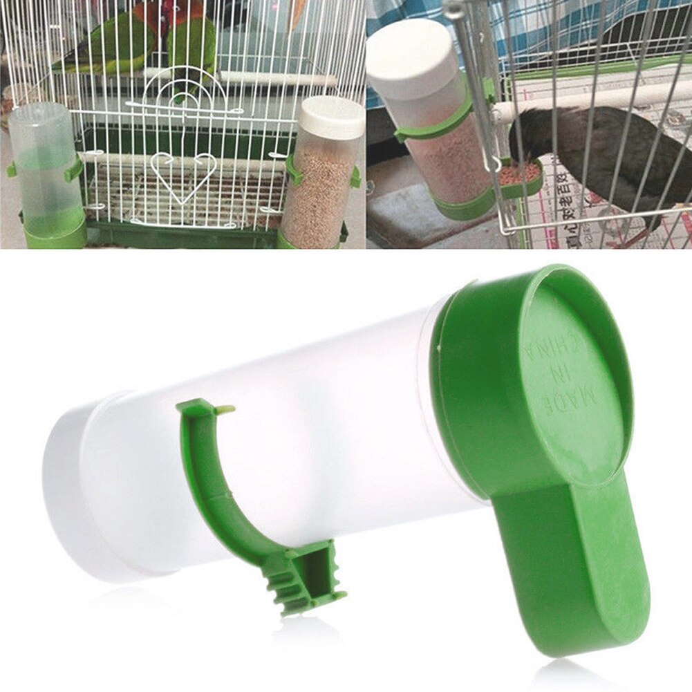 Voliere undulat cockatiel fugle fodringsudstyr papegøje feeder kæledyrsudstyr værktøj fugl drikker feeder vanding plast med clips