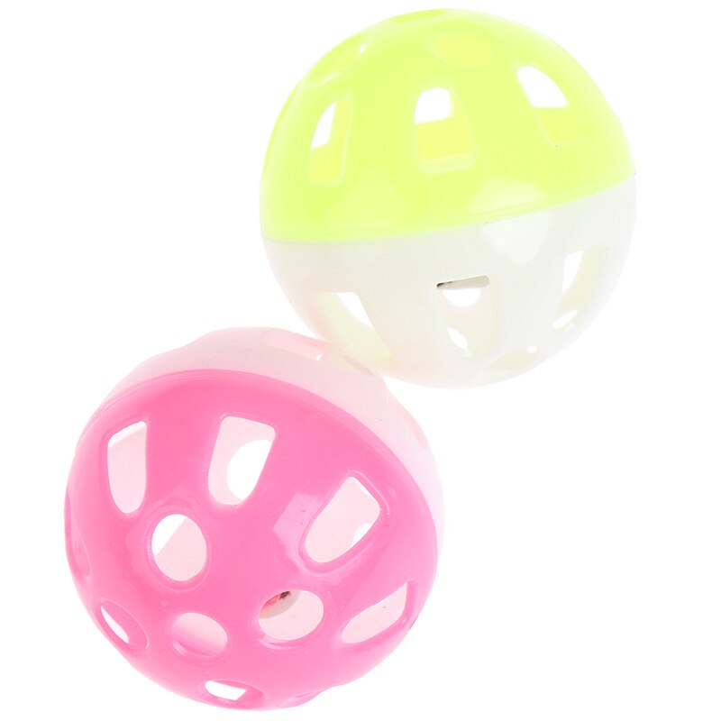1pc husdjur leksak katt ihålig klocka boll 3.8cm papegojor leksak fågel ihålig klocka boll för parakit cockatiel tugga rolig bur slumpmässiga färger