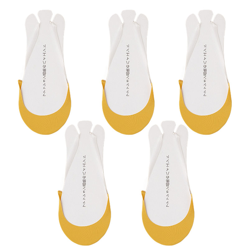 5Pairs Women's Socks Ultrathin Breathable Invisible Half Feet No Show Low Cut Boat Socks Invisible Ice Skil Sock Ladies Sokken: Brown