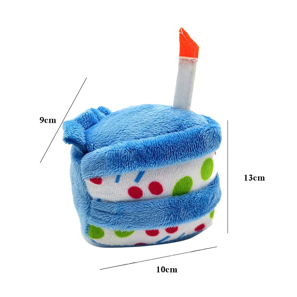Juguetes de peluche con forma de pastel de cumpleaños para perro, mordedor de entrenamiento para cachorro y gato, juguete suave, suministros de accesorios para mascotas
