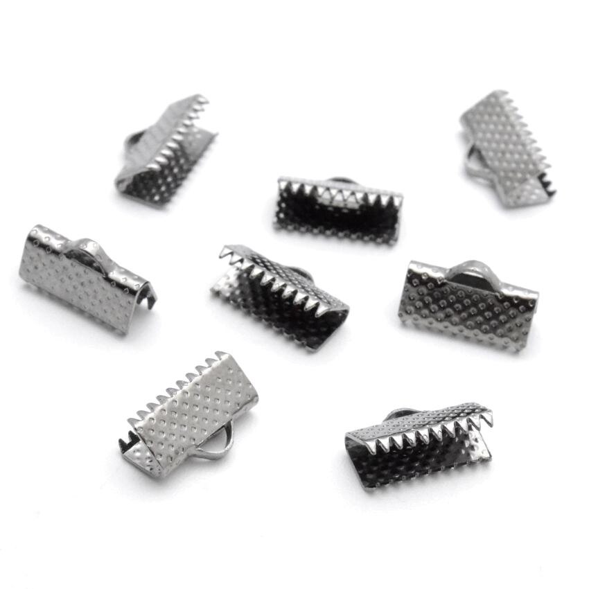 Jewelry Findings Diy 6/10/13mm Crimp beads cove clasps Cord End Caps String Ribbon leather Clip Foldover DIY