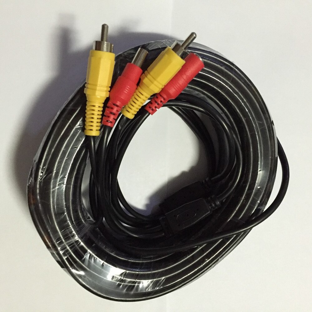 10m 15m 20m Video Power 5m RCA Cable For AHD 1080P CCTV Security Cameras 16ft DC 2.1 Cable Single RCA AHD DVR Systems