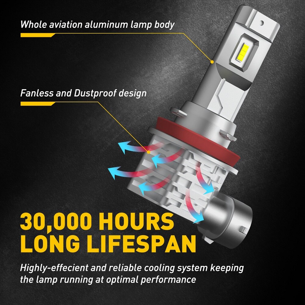 AUXITO 2 Stücke H11 LED Nebelscheinwerferlampen H8 H9 9006 HB4 9005 HB3 LED 12 V DRL Auto Tagfahrlicht Auto Lampe 6500 K Weiß 3000 K Gelb