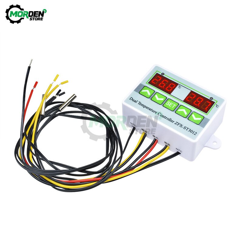 Dc 12V 24V AC110-220V ZFX-ST3012 Digitale Led Dual Thermometer Temperatuurregelaar Thermostaat Incubator Controle Microcomputer