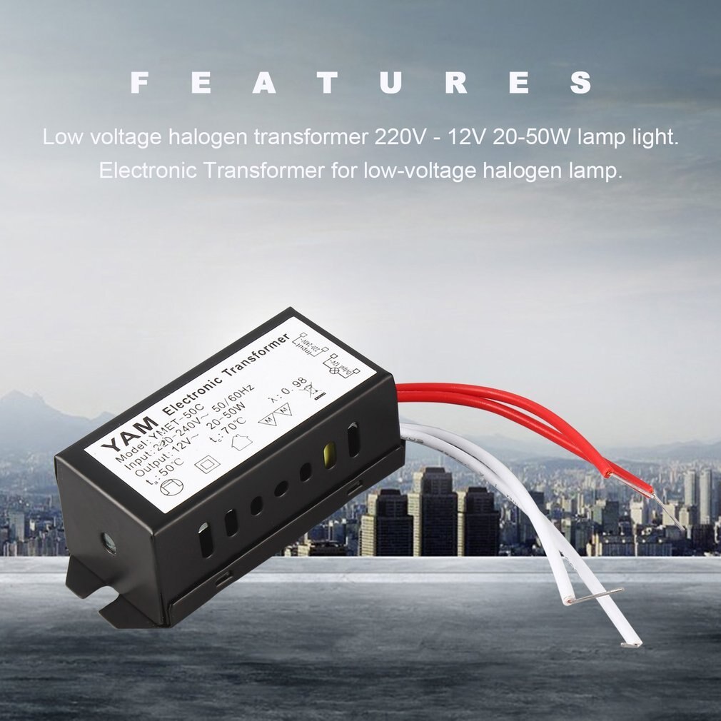 AC 220V to 12V 20-50W LED Lighting Electronic Transformator Halogen Lamp Electronic Transformer LED Driver Power Supply