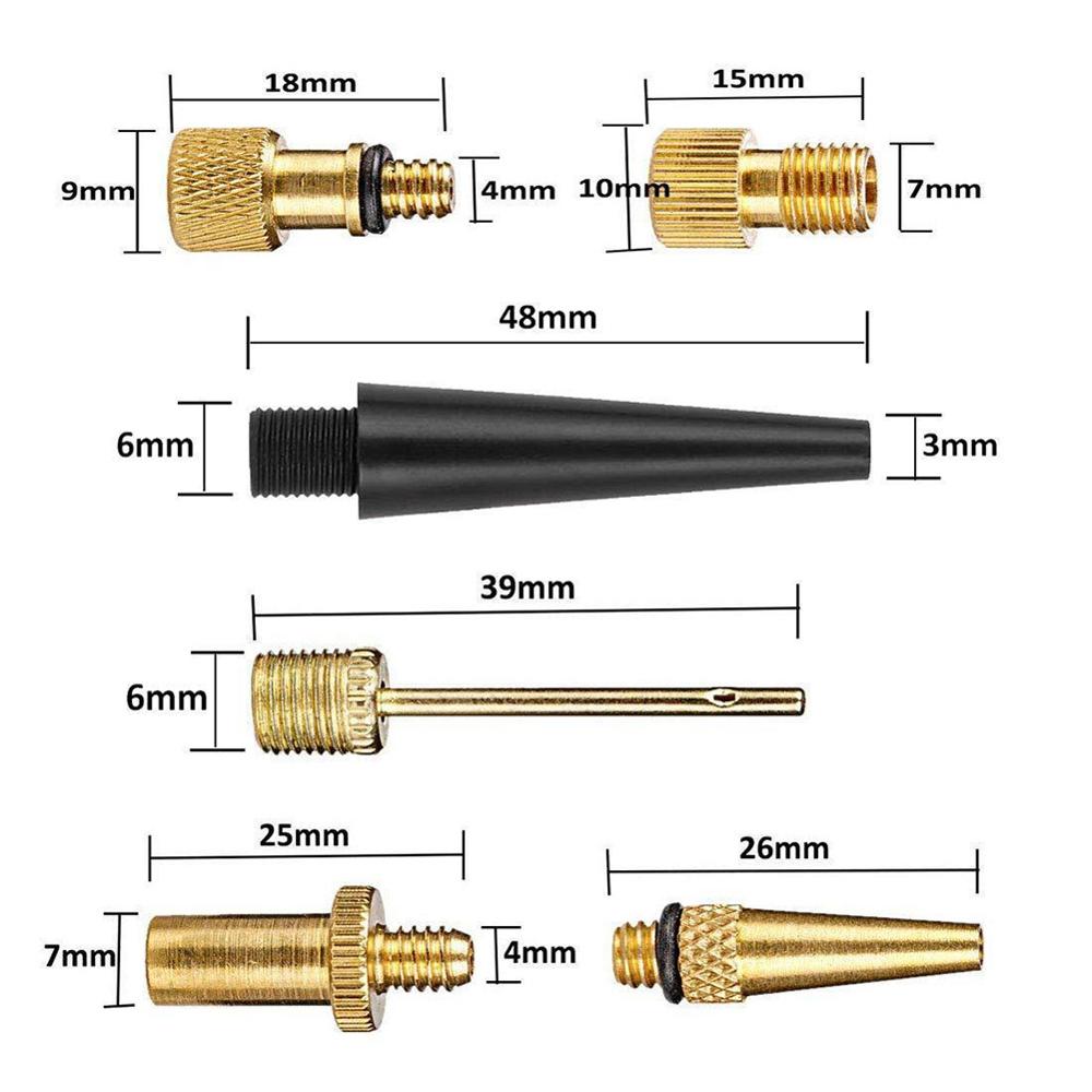 Brass Presta and Schrader Valve Adapter Kit Bike Tire Ball Pump Needle Fit for Standard Pump or Air Compressor