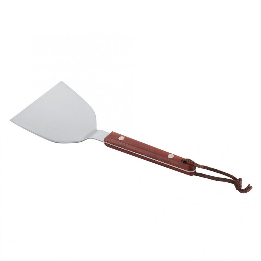 Łopatka kuchenna drewniana rączka grill tokarz stal nierdzewna metalowa skrobak robić naleśnika Teppanyaki łopata naczynie robić gotowania