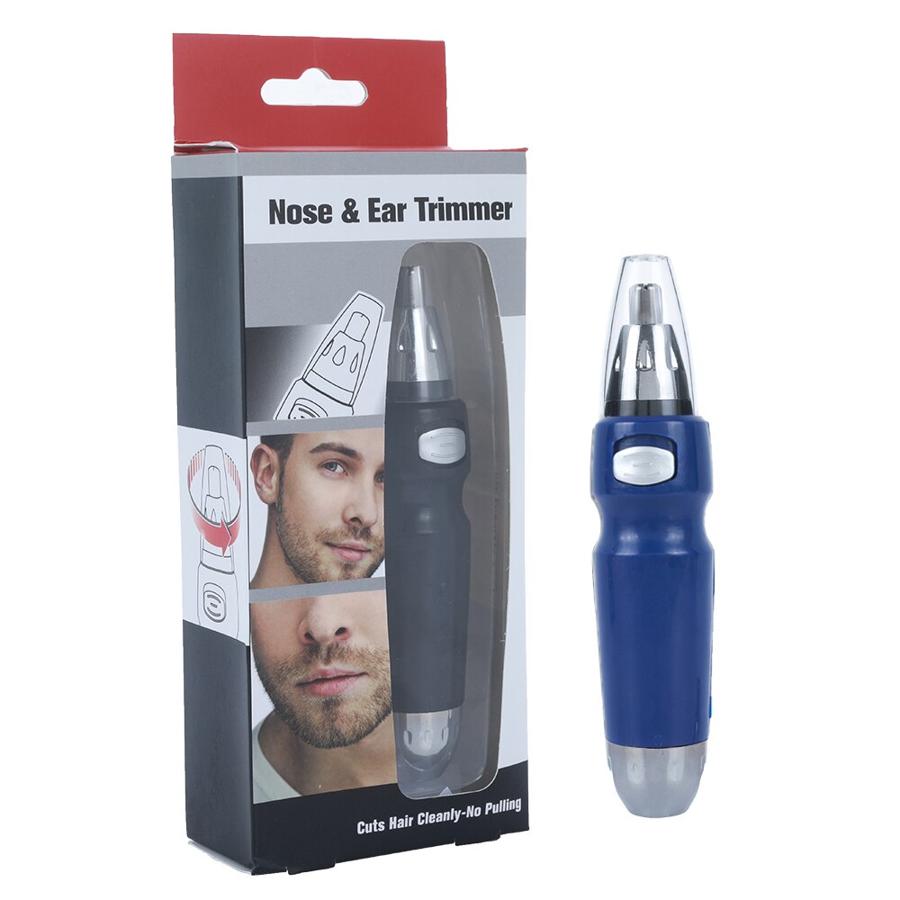 Electric Ear NoseTrimmer Safety Facial Nose Hair Trimmer for Men Shaving Hair Removal Razor Beard Cleaning Grooming kit: Blue