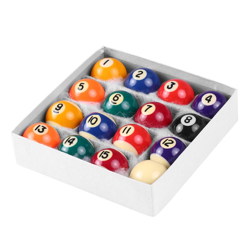 16pcs 25mm Resin Mini Billiard Ball Children Toy Small Pool Cue Balls Full Set