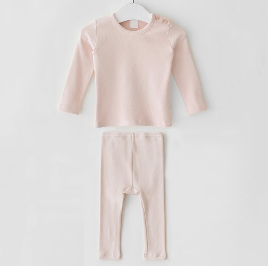 Lente Koreaanse Stijl Baby Veelzijdige Dieptepunt Ondergoed Set Baby Solid Kleding Set Kids Meisjes Casual Warme Set, #9272: Roze / 100CM(2-3Y)