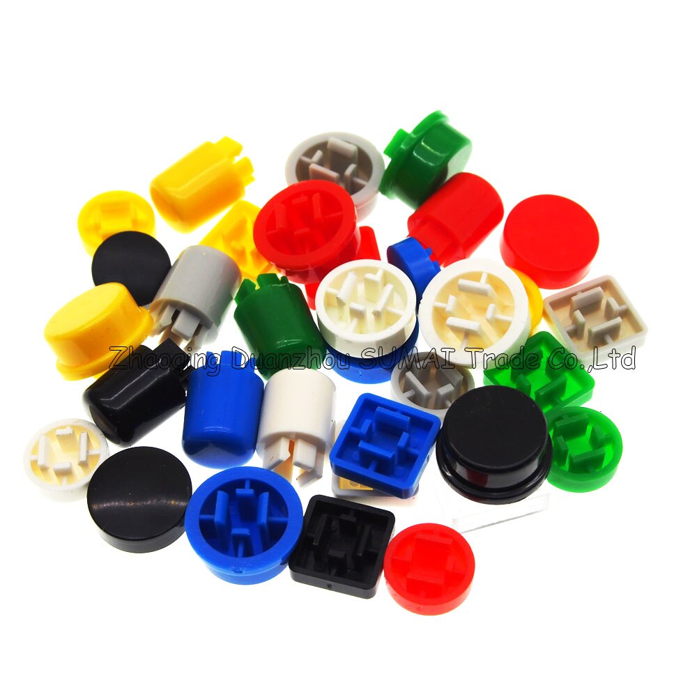 5 modellen kiezen of Mix Tactile Drukknop Cap, tact Switch knop Cap voor 12*12*7.3mm schakelaar, multi/Mix Kleur: Sample(5 Models)