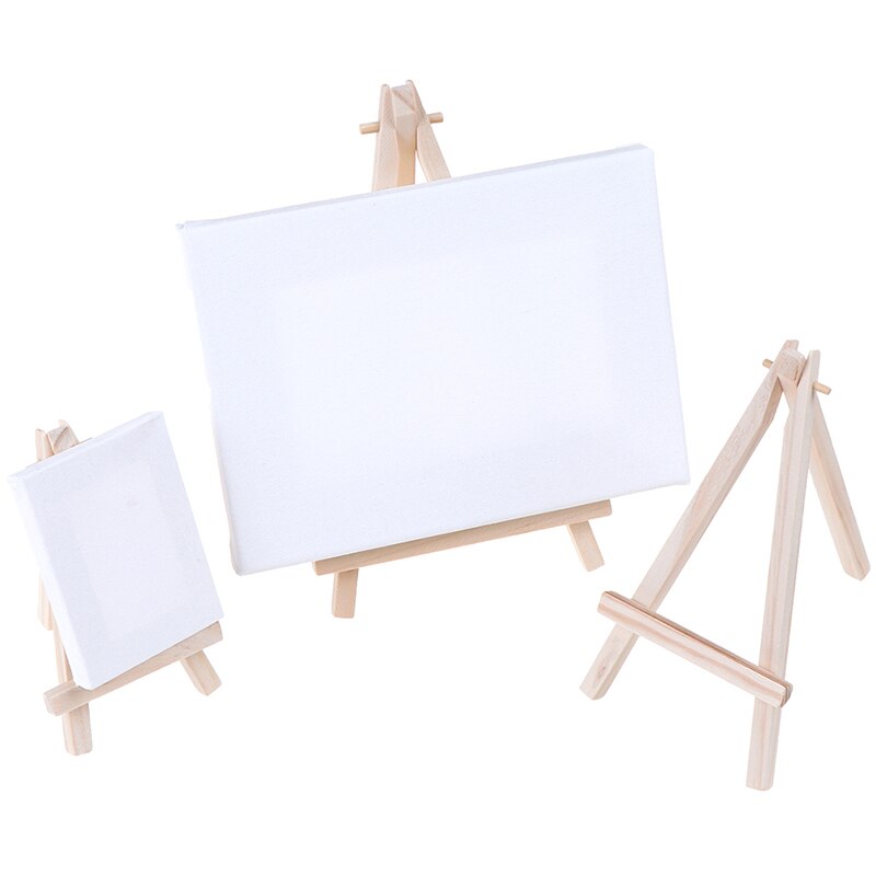 1 pieza de Mini caballete de pintura con trípode de artista de madera para pintura de fotos, soporte para exhibición de postales, Marco, decoración de escritorio, juguete de dibujo