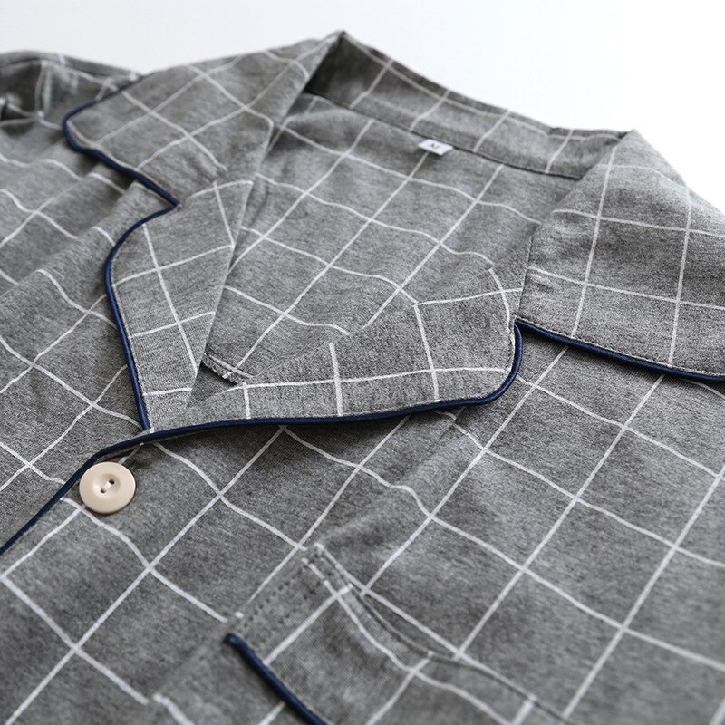 Klassieke Plaid Mannen Pyjama Sets Herfst Katoenen Pyjama Nachtkleding Nachtkleding Voor Mannen Lange Mouw Casual Night Nachtkleding Pijama