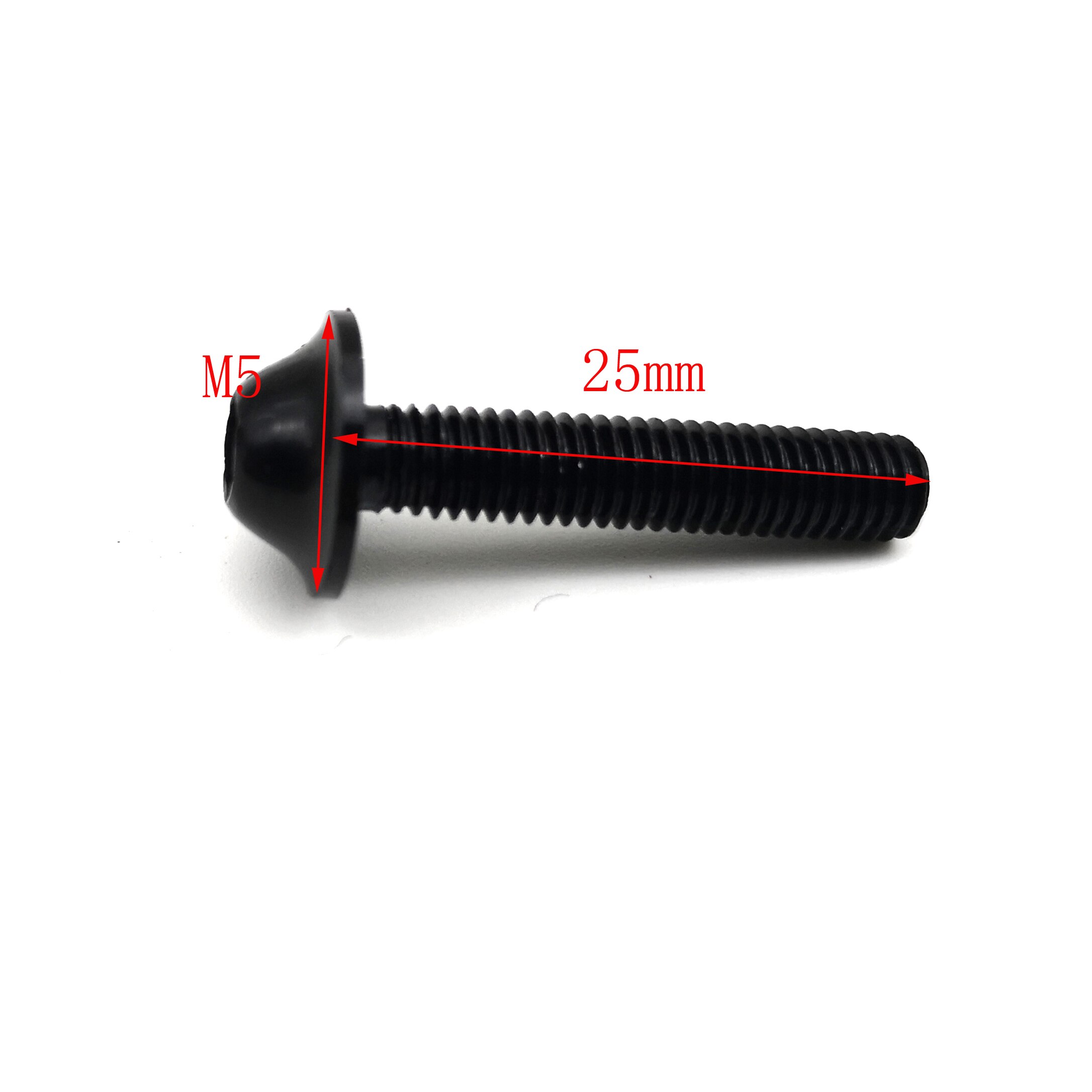 10Pcs Motorfiets Bouten Schroef M5 X 25 Mm Aluminium Versiering Bouten Zwart Geanodiseerd 25 Mm Bouten Zwarte Schroeven M5 cap Hoofd