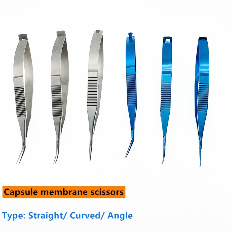 Titanlegering/rustfrit stål oftalmisk mikrokirurgi 12.5cm kapsel membran saks mikro saks instrument