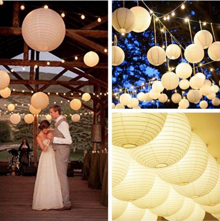 20 Pack Chinese White Paper Lanterns 4” 6” 8” 10” 12” white hanging lanterns lampion Wedding Christmas Event Party Decorations