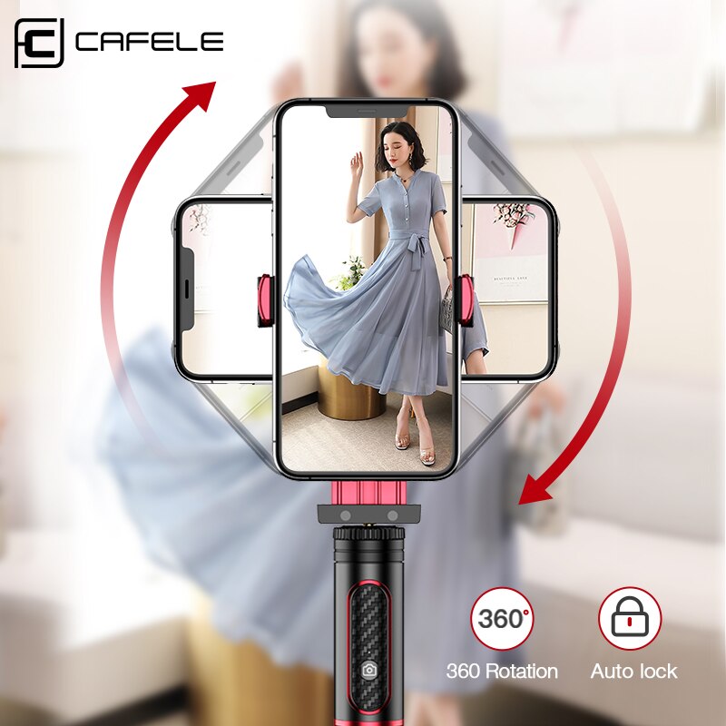 Cafele Foldable Bluetooth Wireless Selfie Stick Handheld 3 Axis Gimbal Camera Holder Stabilizer For Phone With Remote Control