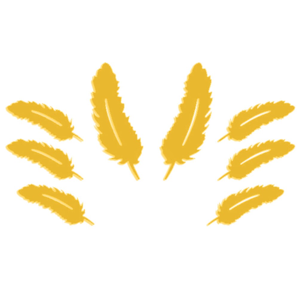 8 sztuk/zestaw pióro kształt lustro DIY dekoracyjne naklejki ścienne salon Dom dekoracje: złoty