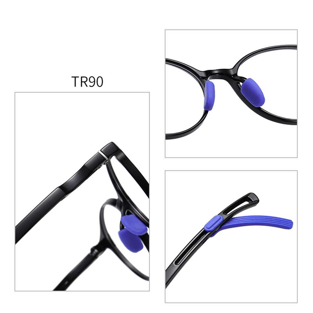 Kachawoo boy anti blue light glasses child protection TR90 round glasses frame kids optical computer green brown