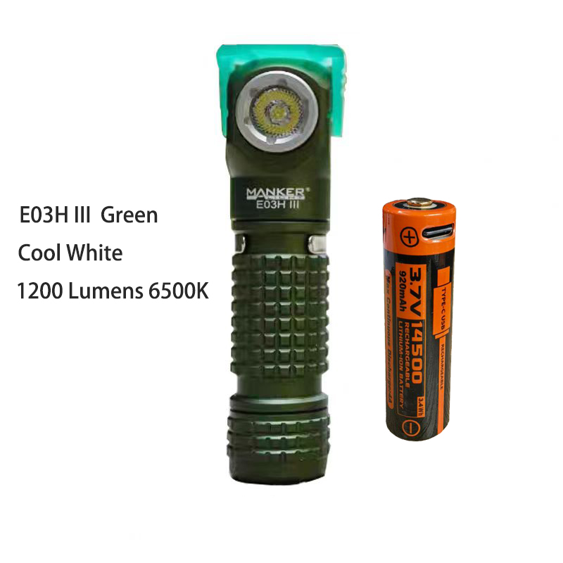 Manker E03H III 1200 lumen 14500 / AA-koplamp: Roze