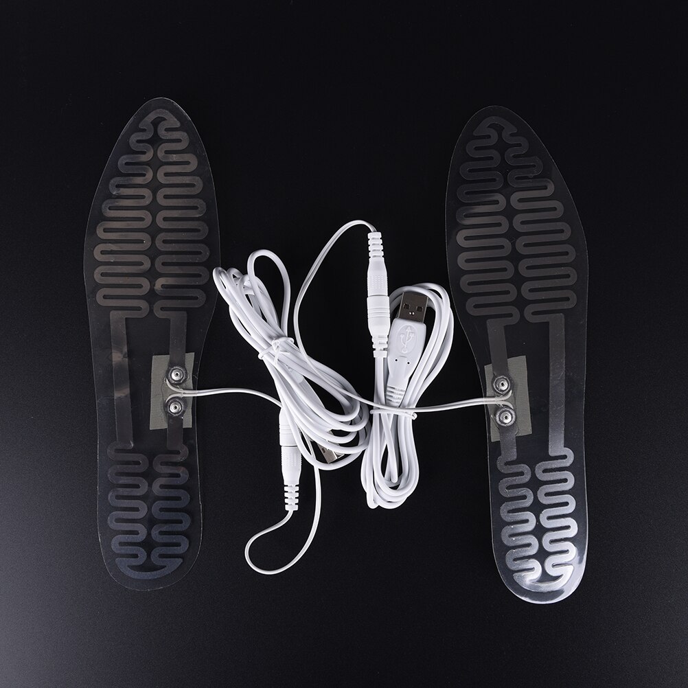 Nuovo 1 Coppia 5V 23 centimetri USB Elettrico Riscaldato Sottopiedi Del Piede Scaldino Heated Stivali Scarpe Pad + 2 USB cavi Da Sci Esterno riscaldamento Solette