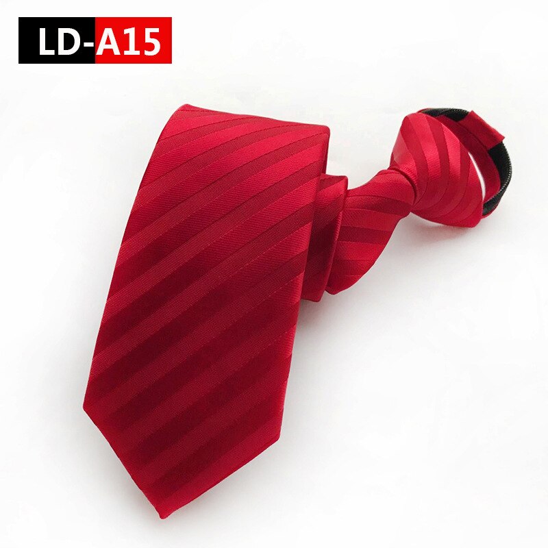 Original Convenient Fast Zip Tie Men's Simple Business 8 Cm Wedding Groom Lazy Easy To Pull Decorative Tie: LD-A15