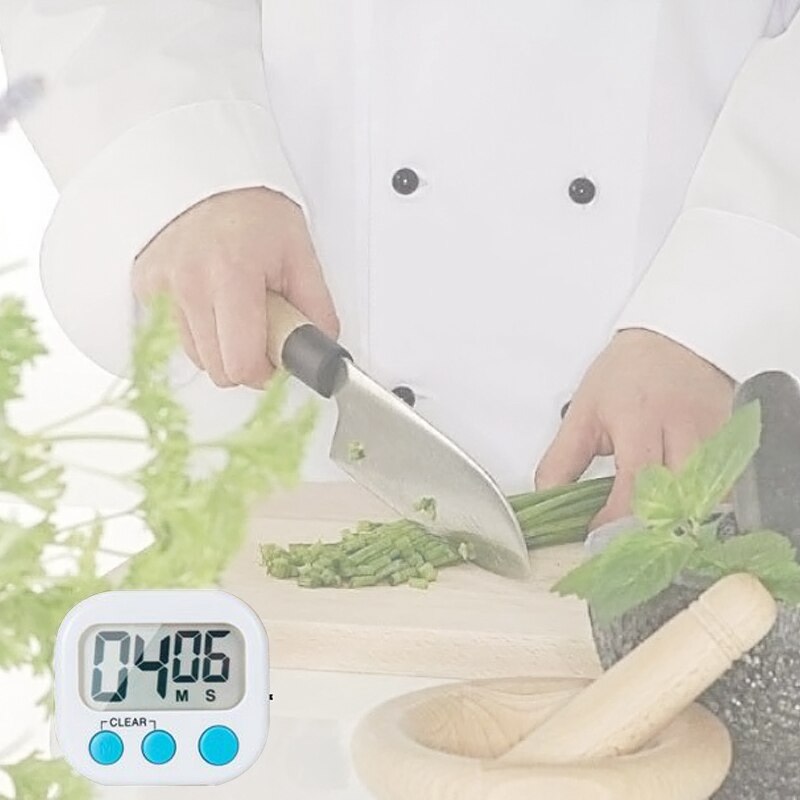 Large LCD Digital Kitchen Egg Cooking Timer Count Down Clock Alarm Stopwatch(blue): White