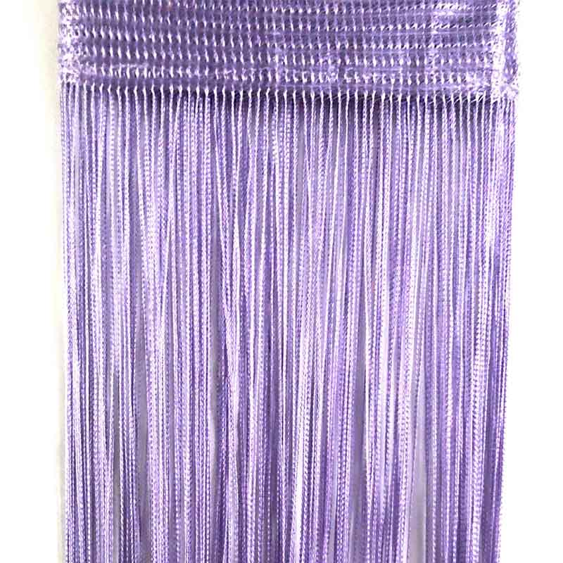 Cortinas de red de gasa de cuerda, paneles de cortina de ventana de 200cm, barra superior, ranura única, gran , 1 ud.: lilac colour