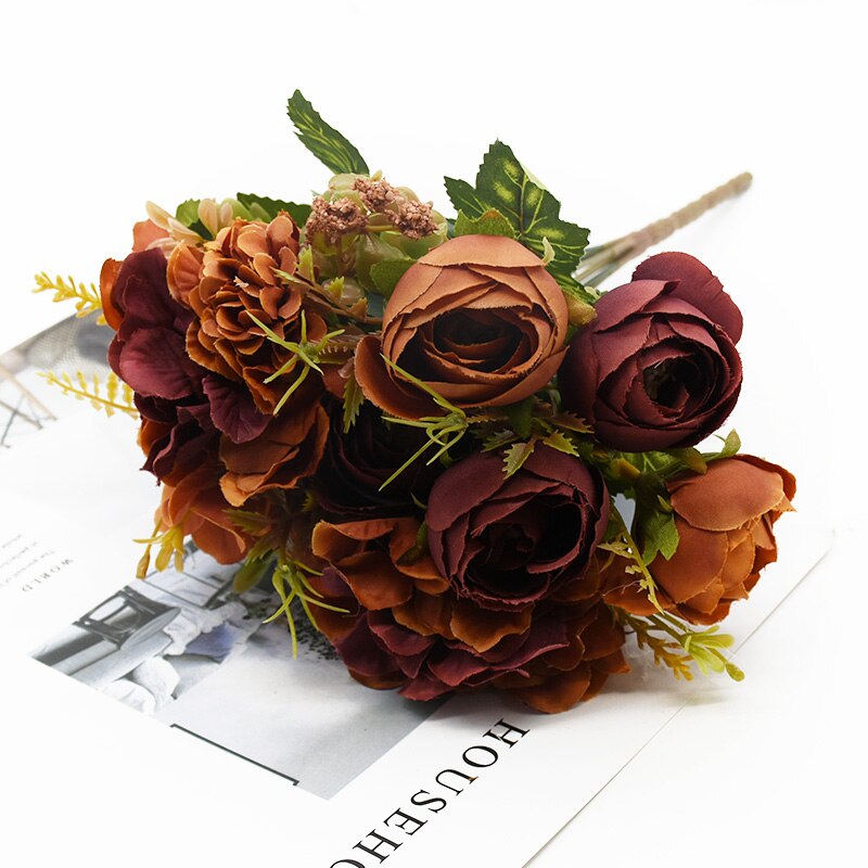 30cm kunstige rose buketter hjem dekorasjon tilbehør bryllup forsyninger stue møbler diy blomsteroppsats: 4