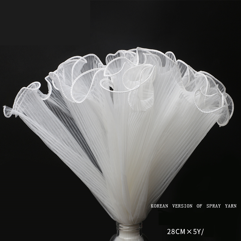 25cm*5yard Spray Yarn Flower Packaging Wave Gauze Lace Gauze Flower Shop Bouquet Floral Flower Packaging Material Net