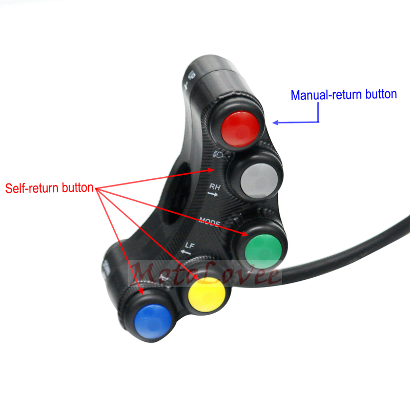 MotoLovee Motorrad Schalter Motorrad Lenker Schalter Scheinwerfer Anzeige Horn Aluminium Universal- Rolle Multifunktions DIY