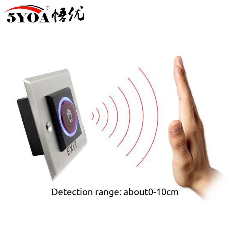 No Touch Exit Button Square Stainless Steel Metal Touchless Door Release Switch IR Contactless Infrared