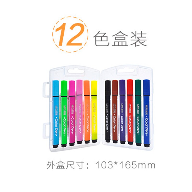 M &amp; G – stylo Triangle pour aquarelle, 12/18/24/36/48 couleurs, Graffiti, d&#39;art, dessin, croquis de couleur, tcp93130: 12colors