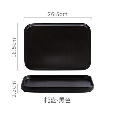 Marmer Keramiek Badkamer Set 5Pcs Zeepdispenser/Tandenborstel Houder/Tumbler/Zeepbakje Lade Badkamer Decoratie accessoires: Black tray
