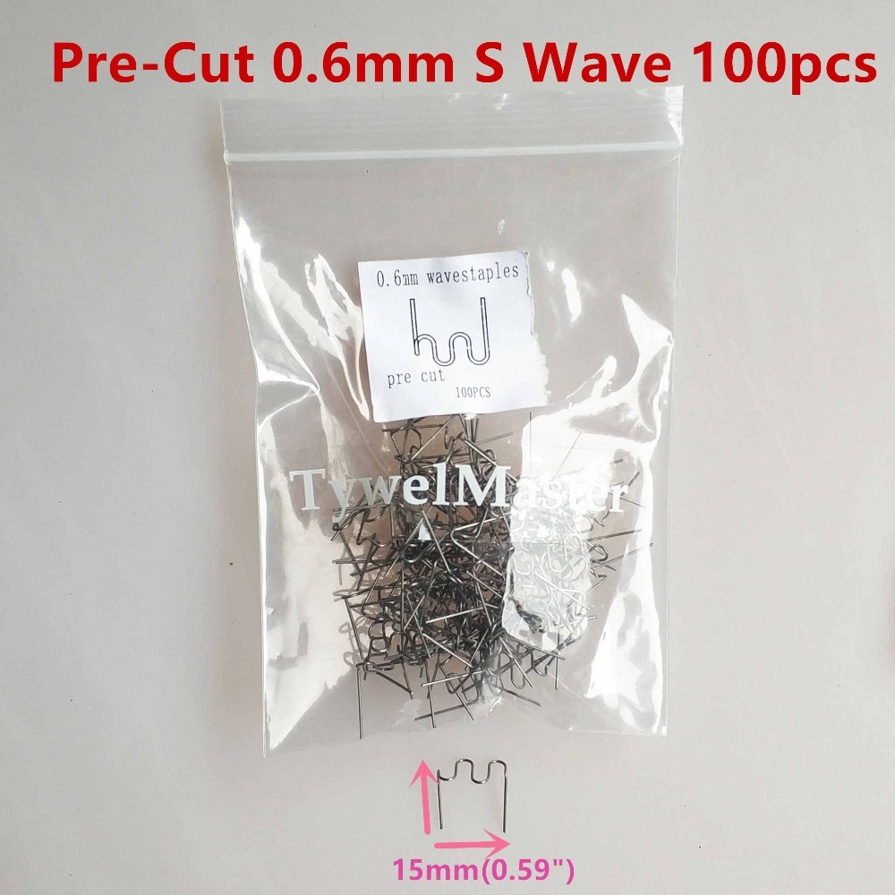 Agrafeuse chaude agrafes thermiques Kit de réparation en plastique 100 pièces 0.6S vague pré-coupé pour agrafeuse chaude voiture pare-chocs plastique soudure