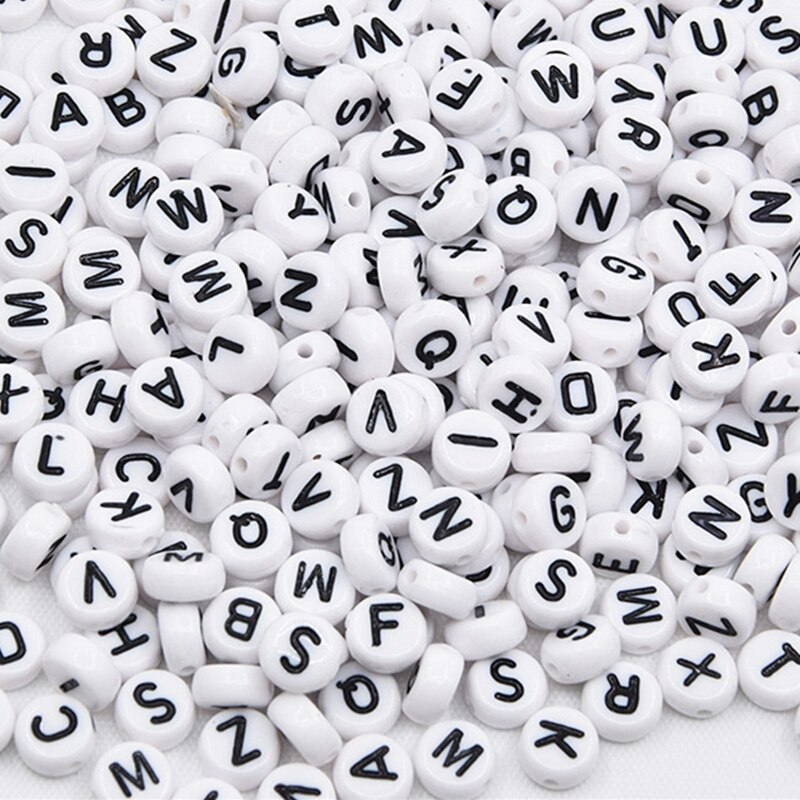 Mixed Letter Acrylic Beads Alphabet Loose Spacer Beads Jewelry Making Handmade Diy Bracelet Necklace Arts and Crafts for Kids: 100 pieces1