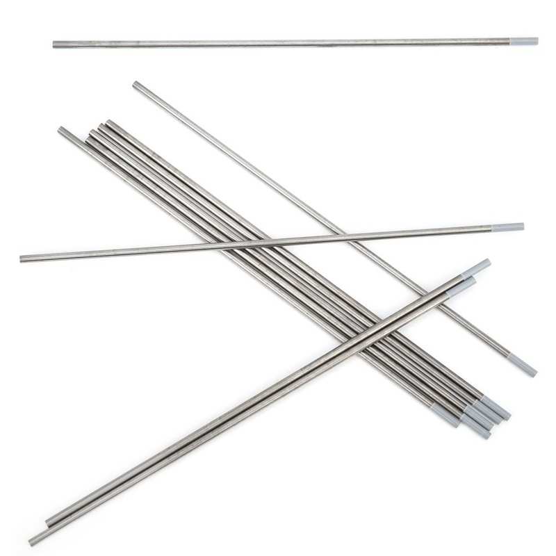 10Pcs Rod Tungsten Electrodes Welding Arc Needle WC20 2.4mm Thin Aluminum Steel Gray