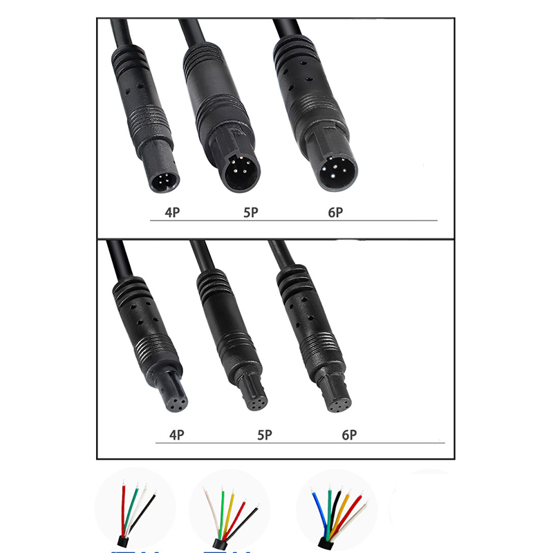 Cable macho a hembra de 4 pines, 5 pines, 6 pines, Cable de conector de extensión para cámara DVR de vehículo, Monitor HD, Cable de cámara de visión trasera