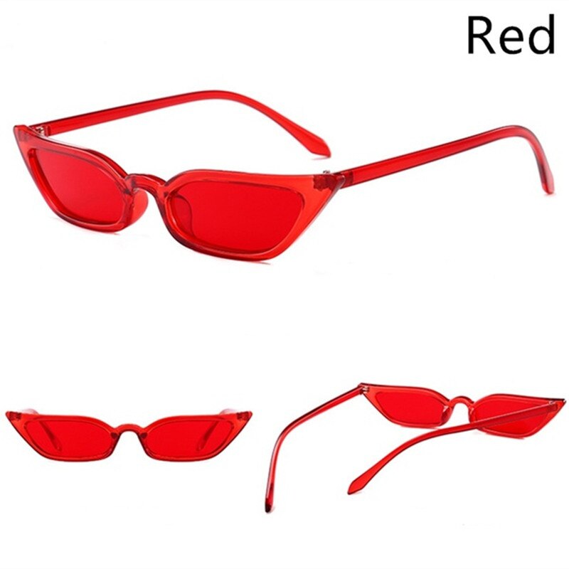 Gafas de sol con montura pequeña para hombre y mujer, lentes de sol con montura pequeña, estilo ojo de gato, Océano transparente, a la , accesorios para coche, gama alta: Rojo